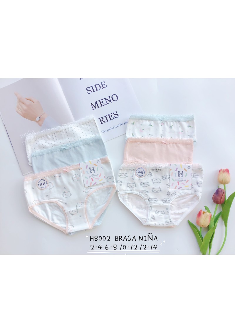 PACK BRAGA NIÑA 3PCS